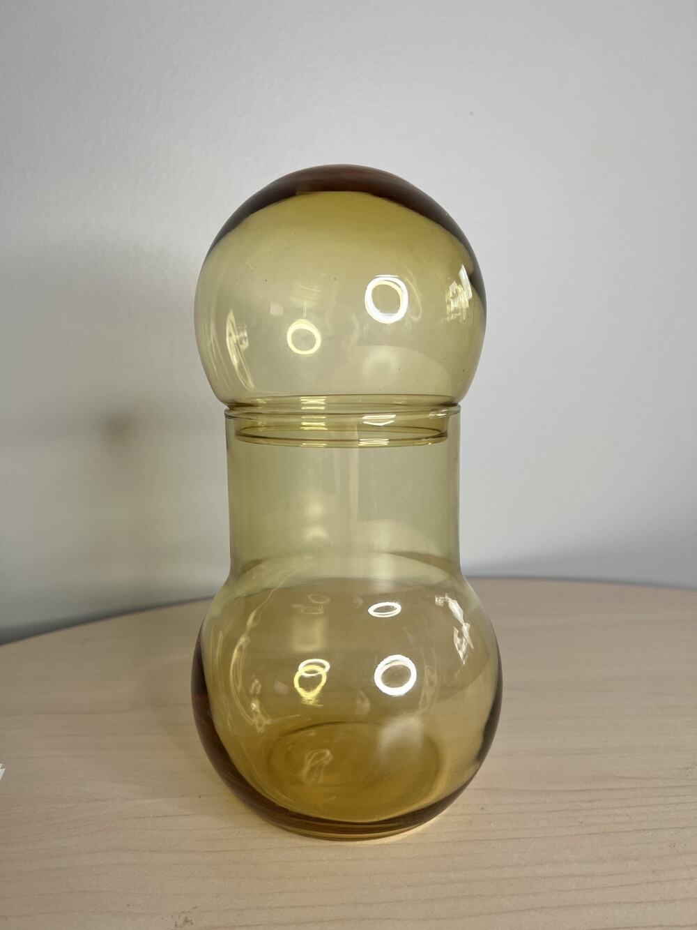 Vintage Federal Glass Glassics Sun Gold Roly Poly Bubble Jar Canister